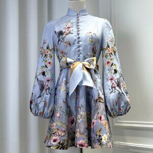 Zimmermann Rebellion Blue Aviary Mini Dress